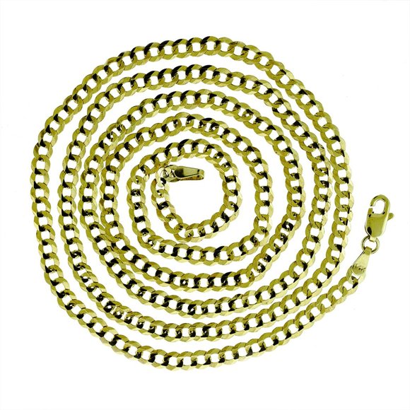 Cuban Curb Link 28" Chain 10.5 Grams 14k Yellow Gold Necklace - Picture 1 of 3